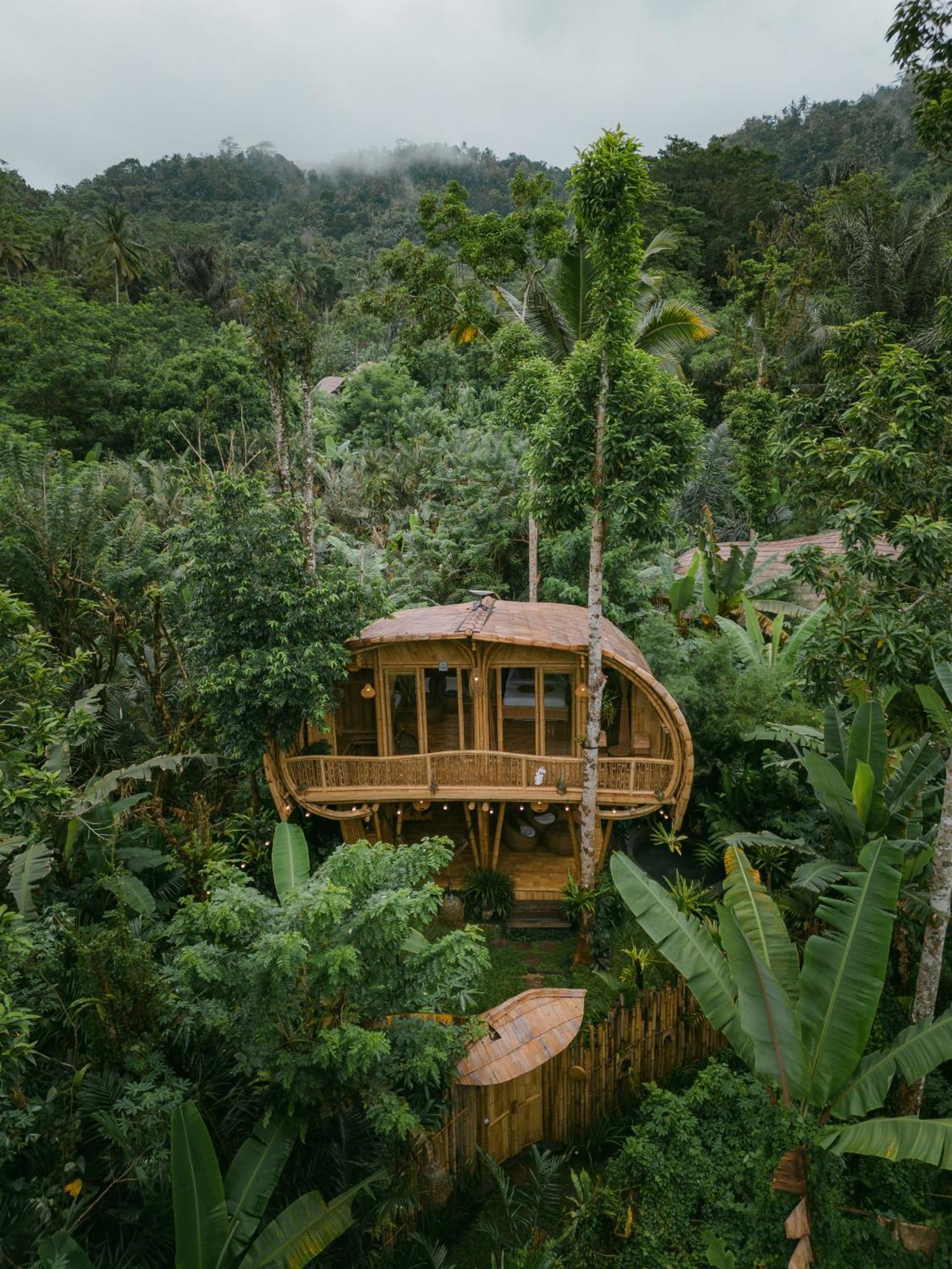 Вилла Alamvaya Bali Bamboo House Сидемен Экстерьер фото